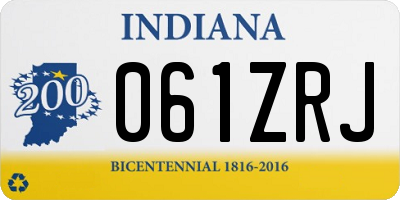 IN license plate 061ZRJ