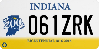 IN license plate 061ZRK