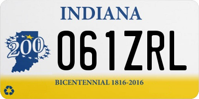 IN license plate 061ZRL