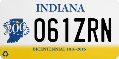 IN license plate 061ZRN