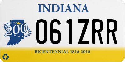 IN license plate 061ZRR