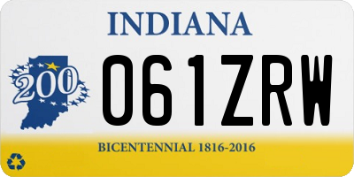 IN license plate 061ZRW