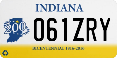 IN license plate 061ZRY