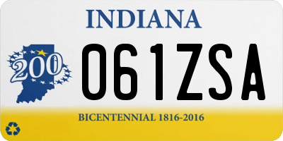 IN license plate 061ZSA