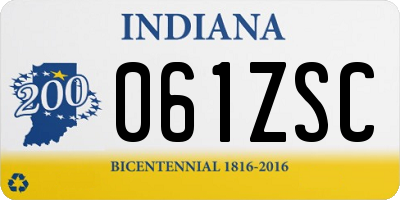 IN license plate 061ZSC
