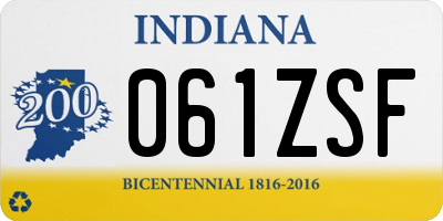 IN license plate 061ZSF