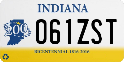 IN license plate 061ZST