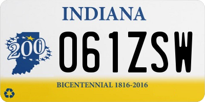 IN license plate 061ZSW