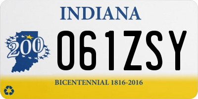 IN license plate 061ZSY