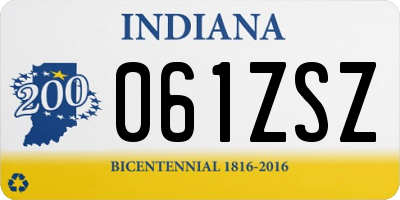 IN license plate 061ZSZ