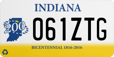 IN license plate 061ZTG