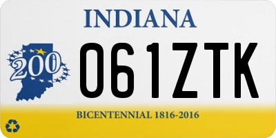 IN license plate 061ZTK