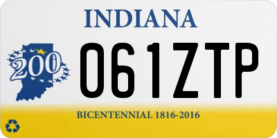 IN license plate 061ZTP