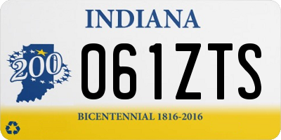 IN license plate 061ZTS