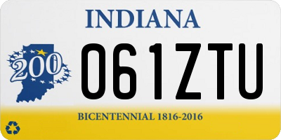 IN license plate 061ZTU