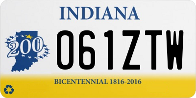 IN license plate 061ZTW
