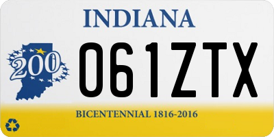 IN license plate 061ZTX