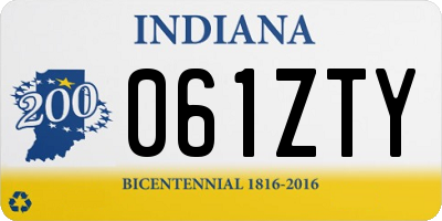 IN license plate 061ZTY