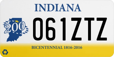 IN license plate 061ZTZ