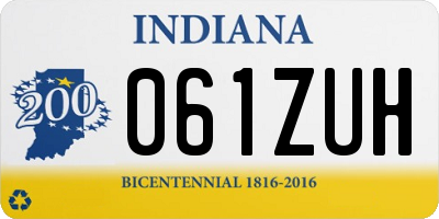 IN license plate 061ZUH