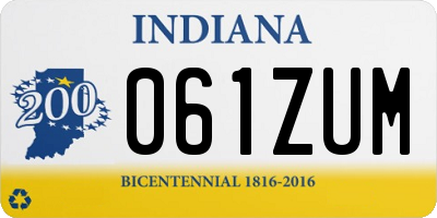 IN license plate 061ZUM