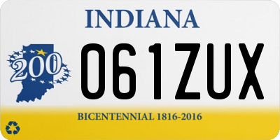 IN license plate 061ZUX