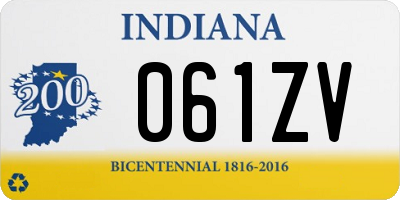 IN license plate 061ZV