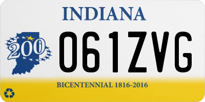 IN license plate 061ZVG