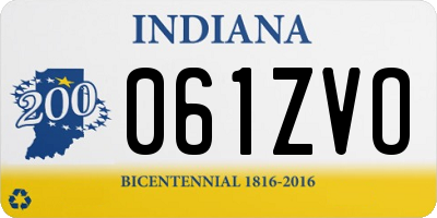 IN license plate 061ZVO