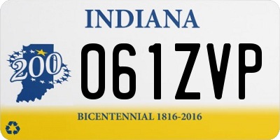 IN license plate 061ZVP