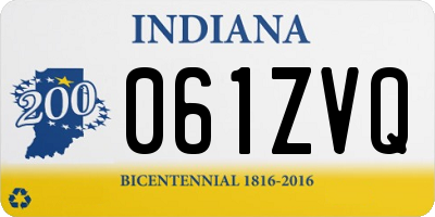 IN license plate 061ZVQ