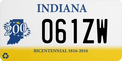 IN license plate 061ZW