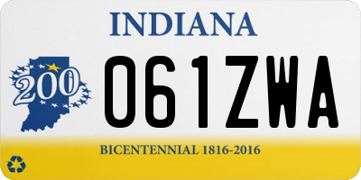 IN license plate 061ZWA
