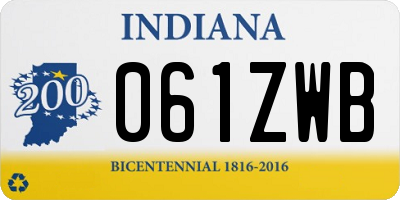 IN license plate 061ZWB