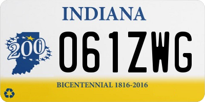 IN license plate 061ZWG