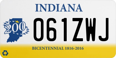 IN license plate 061ZWJ