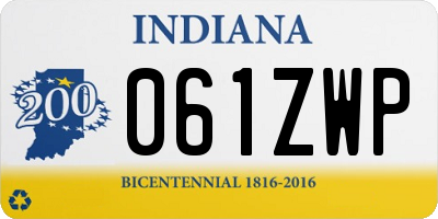 IN license plate 061ZWP