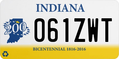 IN license plate 061ZWT