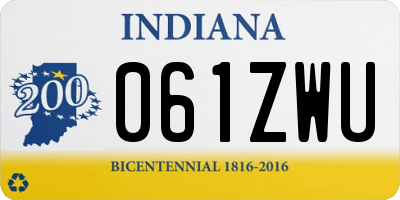 IN license plate 061ZWU