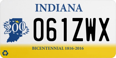 IN license plate 061ZWX