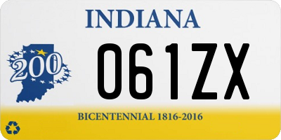 IN license plate 061ZX