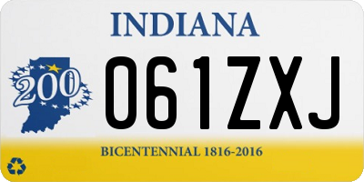 IN license plate 061ZXJ