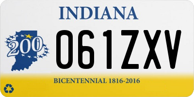 IN license plate 061ZXV