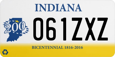 IN license plate 061ZXZ