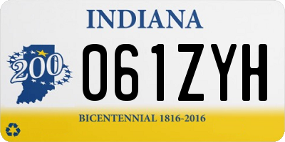 IN license plate 061ZYH