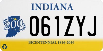 IN license plate 061ZYJ