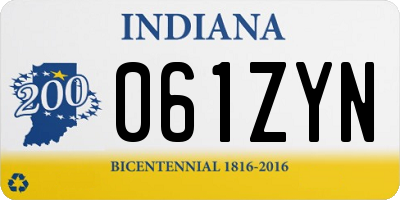 IN license plate 061ZYN