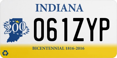 IN license plate 061ZYP