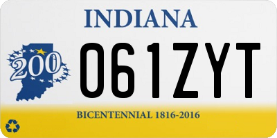 IN license plate 061ZYT