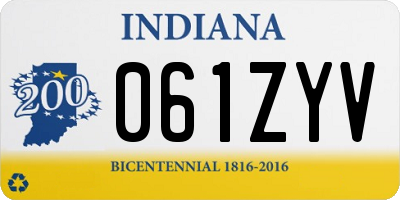 IN license plate 061ZYV